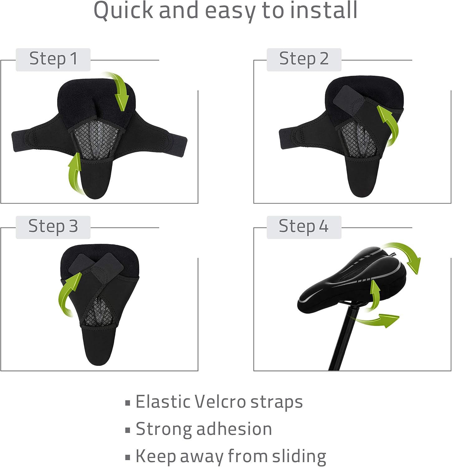 Skiennix Narrow Gel Bike Seat Cushion - Extra Soft Memory Foam & Gel Cover for All Bikes - Unisex