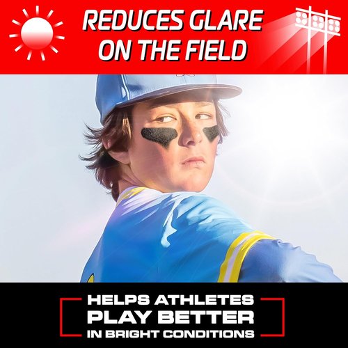 GoSports Anti-Glare Eye Black Sports Stick - 2 Pack Under Eye Paint for Football, Baseball & Softball