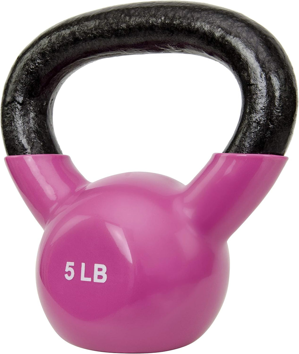 Sunny Health & Fitness Vinyl Coated Kettlebell - Ideal for Strength Training & Swinging | Available in 5-25 Pounds