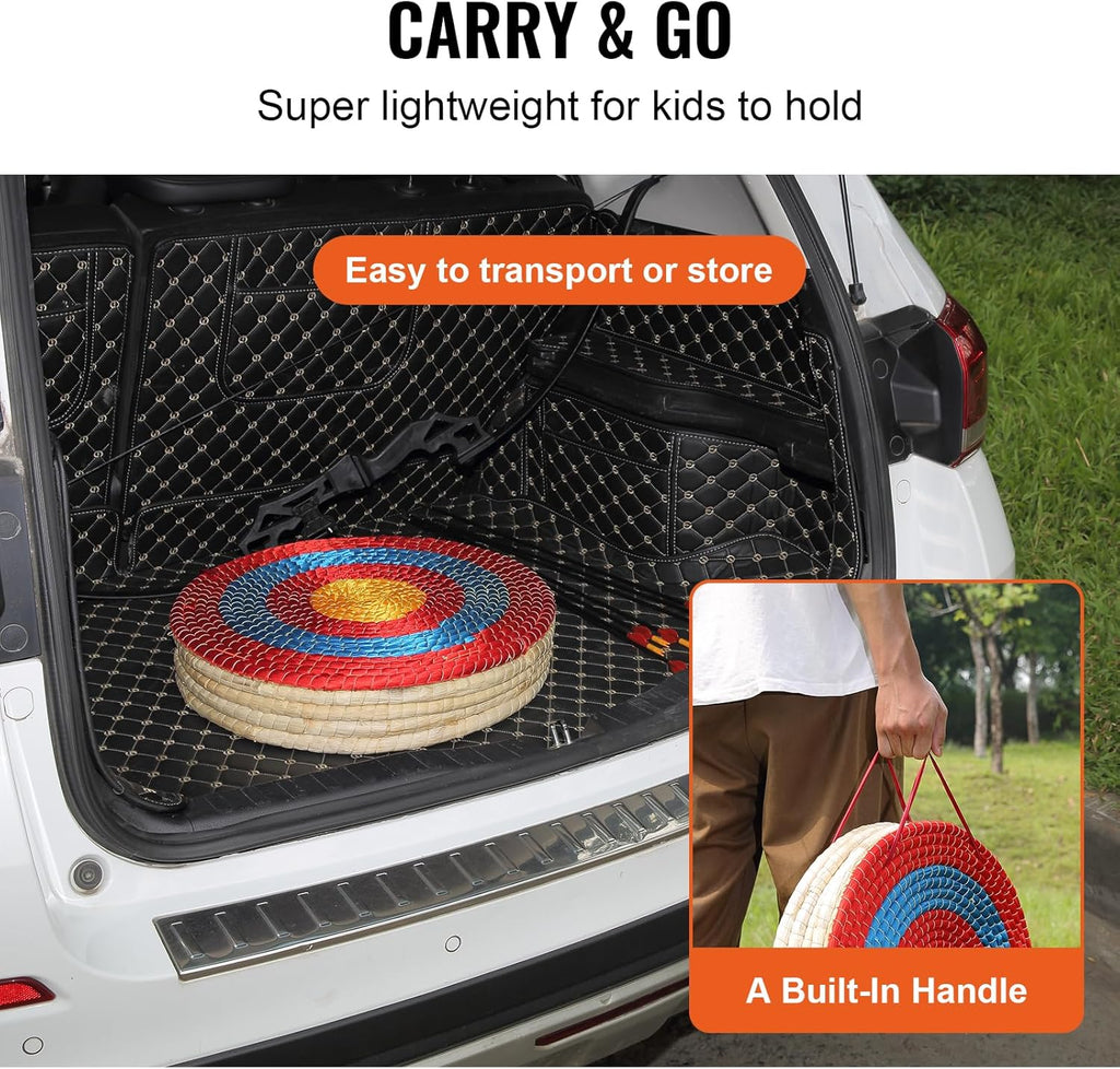 VEVOR 20" Round Straw Archery Target - Traditional Solid Straw Design for Backyard Use