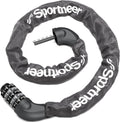Sportneer Bike Lock - High Security 5-Digit Combination Chain Lock | 3.2/3.6/4ft Heavy Duty Keyless Design for Bikes, Motorcycles, Scooters, and Gates - 4/6mm Thick, Easy to Use