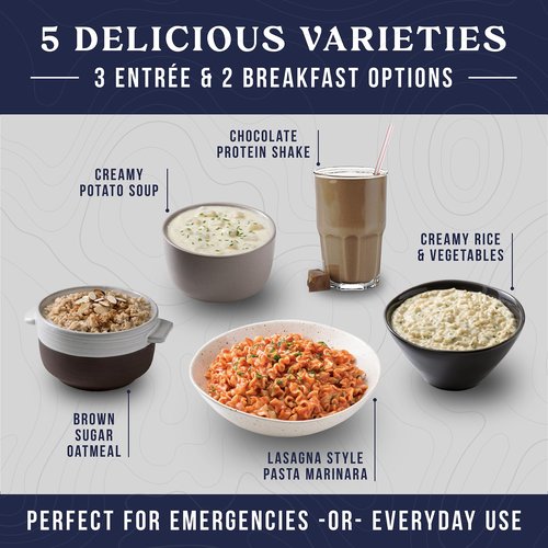 Augason Farms 72 Hour Emergency Food Supply Kit, Dehydrated Meal Survival Food Pouches for 1 Person - 18 Servings