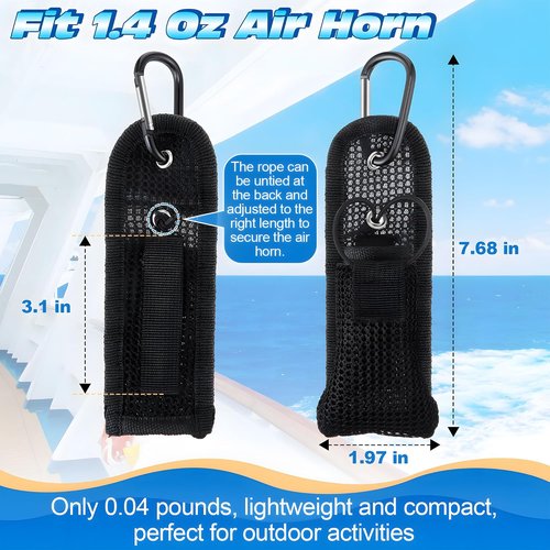 Bear Horn Holster - 2 Pack 1.4Oz Air Horn Holder with Adjustable Elastic Cord | Portable Pouch for Hiking & Safety