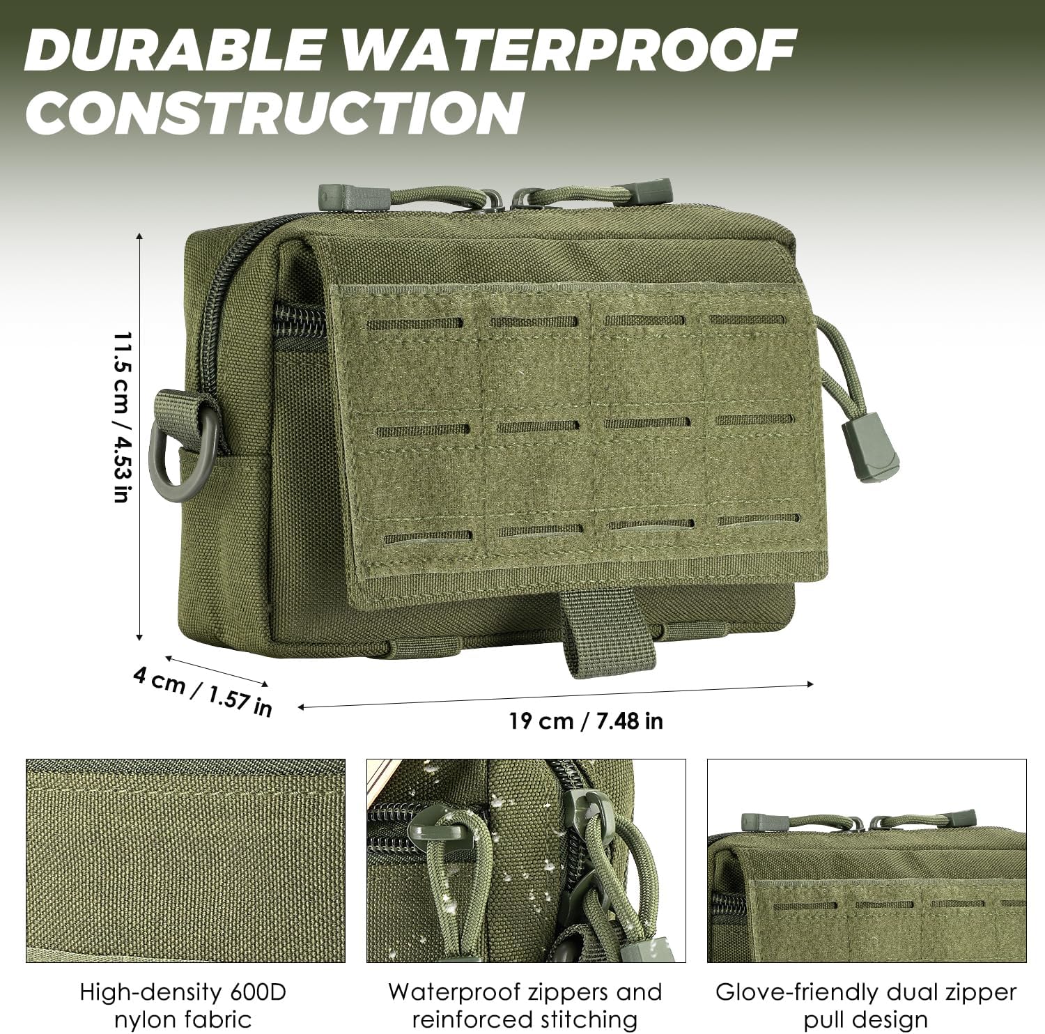 Skiennix Tactical Molle Admin Pouch - EDC Organizer with Quick-Access Zipper | MOLLE-Compatible Utility Bag for Outdoor Use
