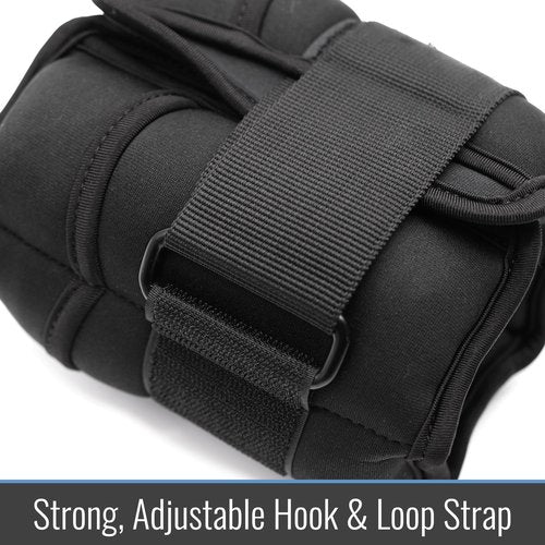 DMI Adjustable Wrist or Ankle Weights, 5 Removable Sand Pockets for Weight Adjustment, for Men & Women, Walking Weights, Adjustable Length, Max Weight of 10lbs, 2 X 5lbs