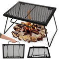 Elsjoy 17" Folding Campfire Grill Grate with Carrying Handle, Portable Camping Grill Over Fire Mesh Grate, Heavy Duty Steel Grate for Outdoor Cooking, Picnic, BBQ