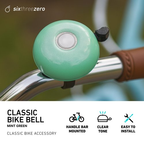 sixthreezero Classic Bike Bell for Adult Men Women and Kids Bicycles, Mint Green