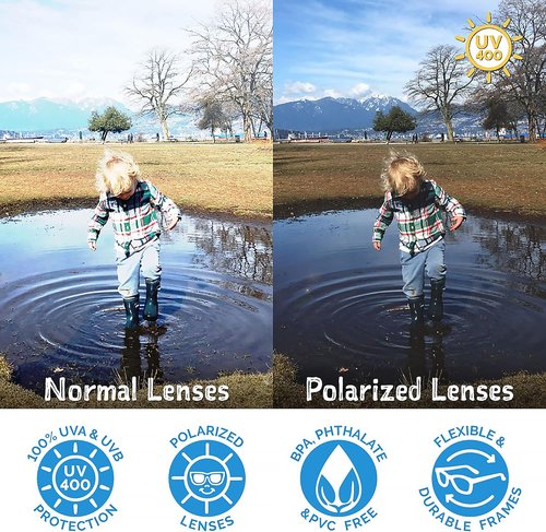 JAN & JUL UV-400 Polarized Sunglasses for Kids | Flexible Design with Adjustable Strap