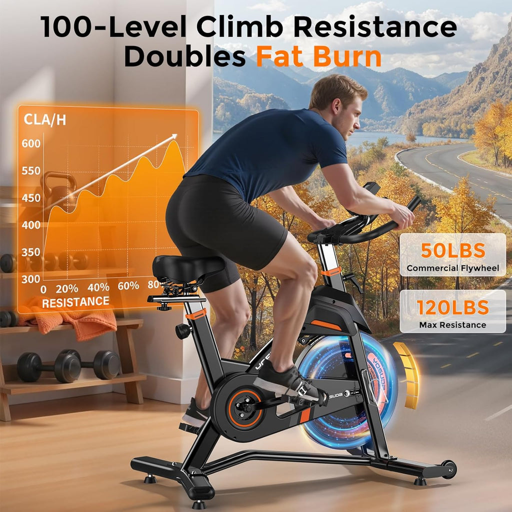 YOSUDA PRO Magnetic Exercise Bike - 350 lbs Weight Capacity | Silent Indoor Cycling with Comfortable Seat Cushion