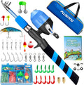 PLUSINNO Kids Fishing Pole - Portable Telescopic Rod & Reel Combo Kit with Tackle Box for Youth