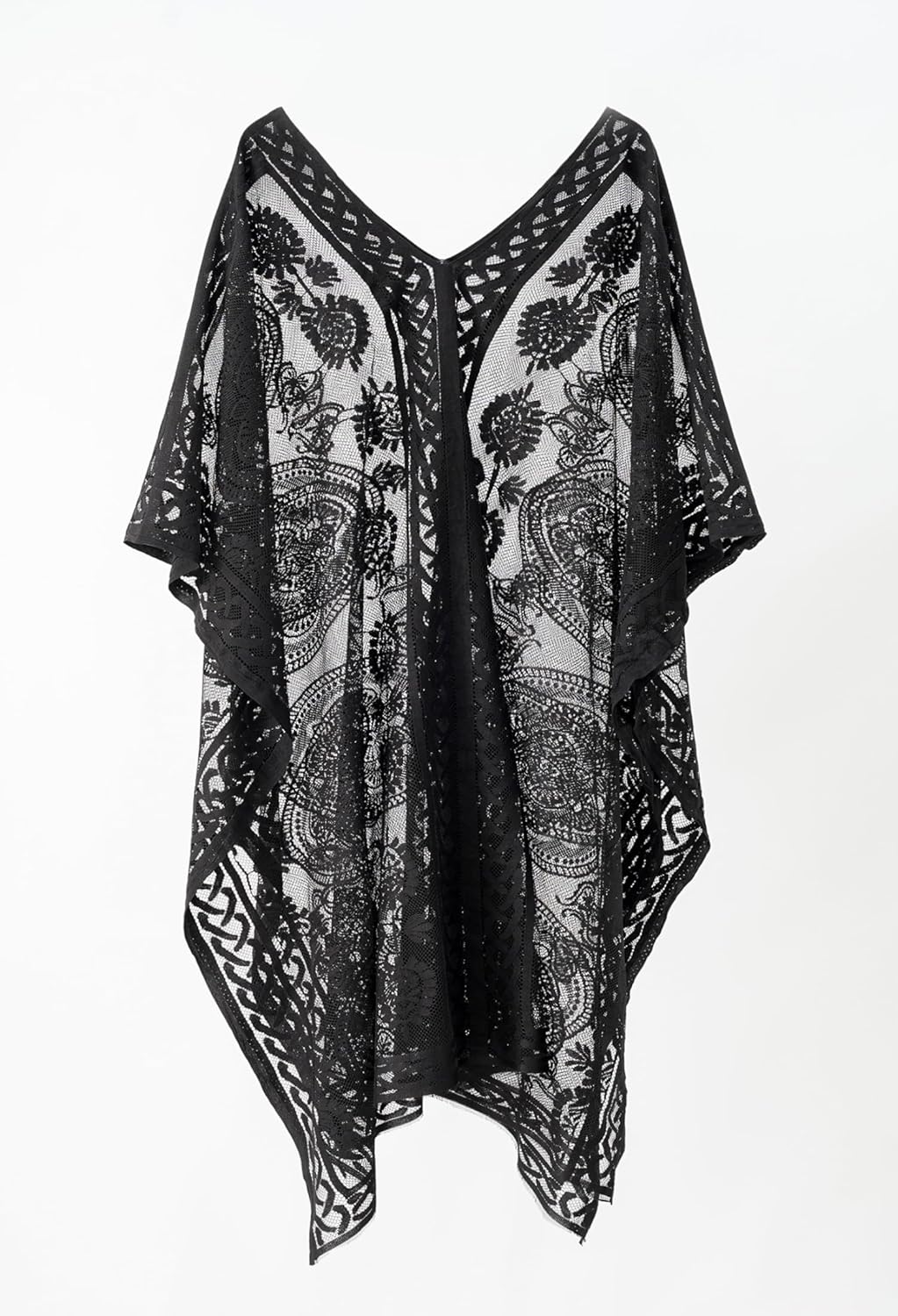Skiennix Sexy Elegant Lace Beach Cover-Up - V-Neck Bathing Suit Cover-Up for Poolside & Parties