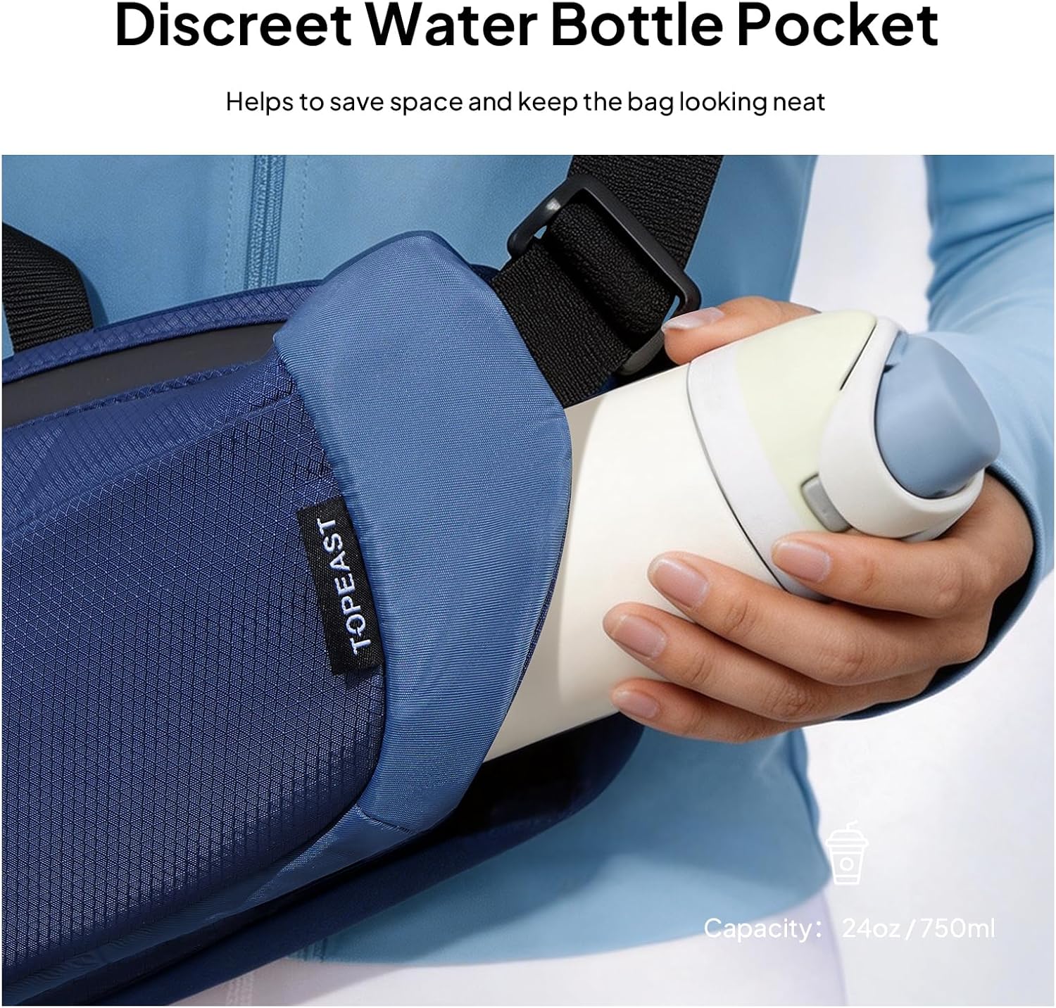 TOPEAST Waist Pack - 4L Large Capacity Fanny Pack with Hidden Water Bottle Pocket | Water Resistant Crossbody Sling Bag for Hiking & Travel