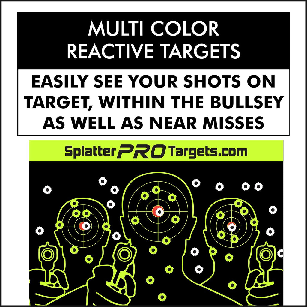 Splatter Targets - 12x18 Fully Reactive Shooting Targets | Instant Hit Visibility with Bright Splatter