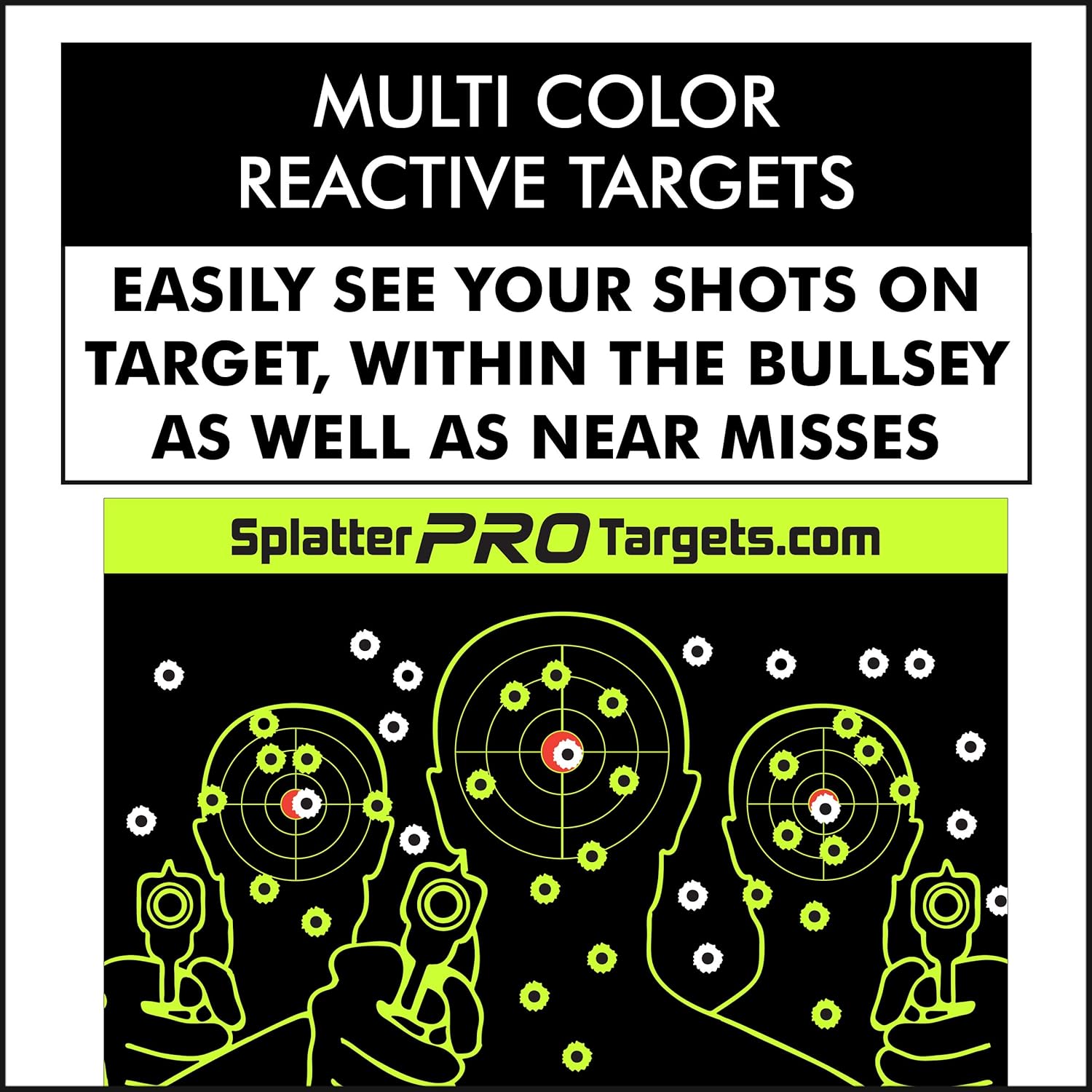 Splatter Targets - 12x18 Fully Reactive Shooting Targets | Instant Hit Visibility with Bright Splatter