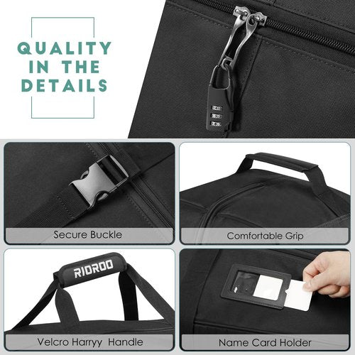 RIOROO Golf Travel Bags for Airlines with Wheels, Soft-Sided 900D Oxford Cover, Padded Club Protection, Universal Fit Golf Gifts for Men and Women