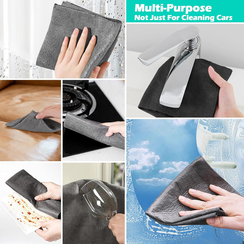 XANGNIER Extra Large Microfiber Car Drying Towels - 4 Pack, Super Absorbent & Scratch-Free Auto Detailing Supplies