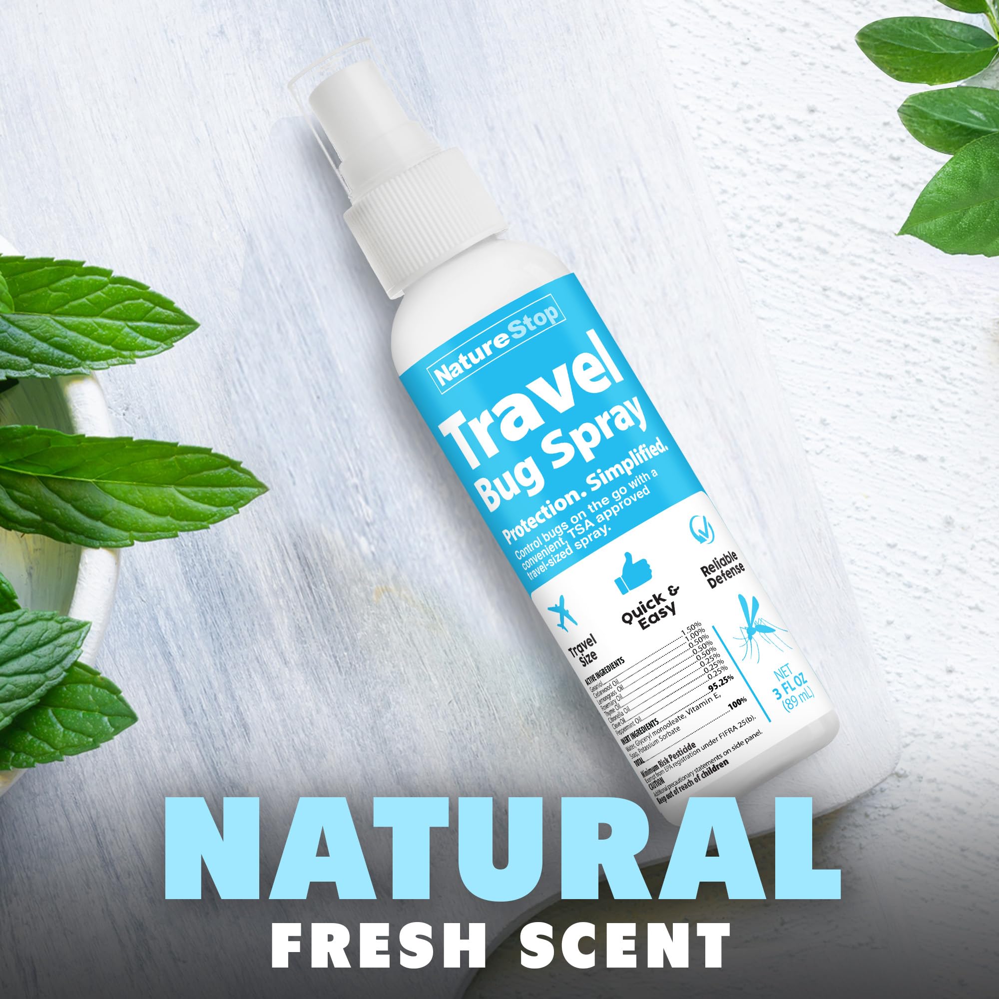 NatureStop Travel Bug Spray – On-the-Go Insect Repellent for Outdoor Use, 3 oz (89mL)