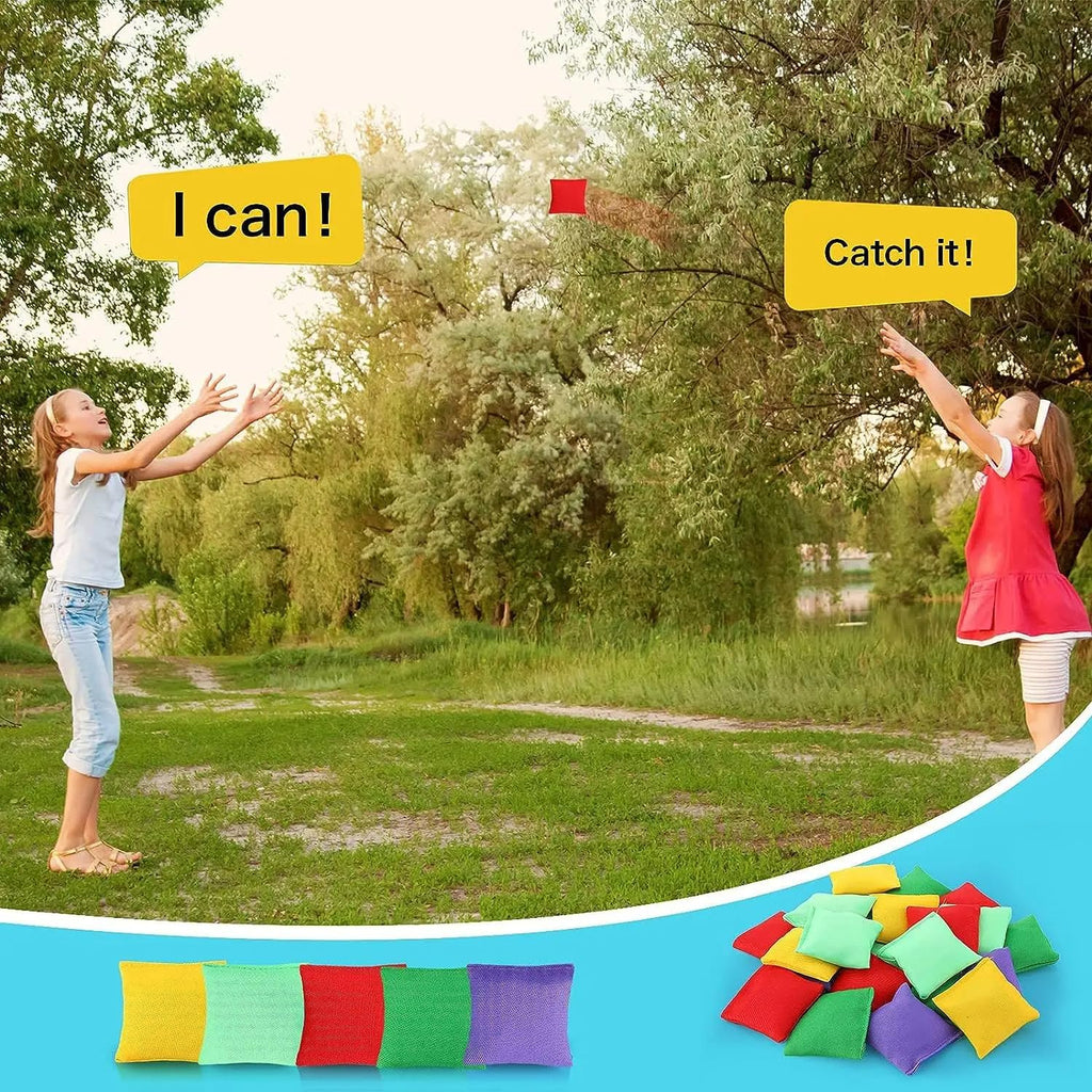 Skiennix 20 PCS Colorful Nylon Bean Bags - Perfect for Kids & Family Outdoor Games