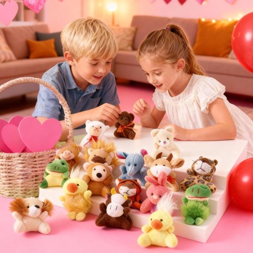 JOYIN Mini Animal Plush Toy Assortment - 24 Pack of 3" Keychain Decorations for Kids | Perfect Party Favors