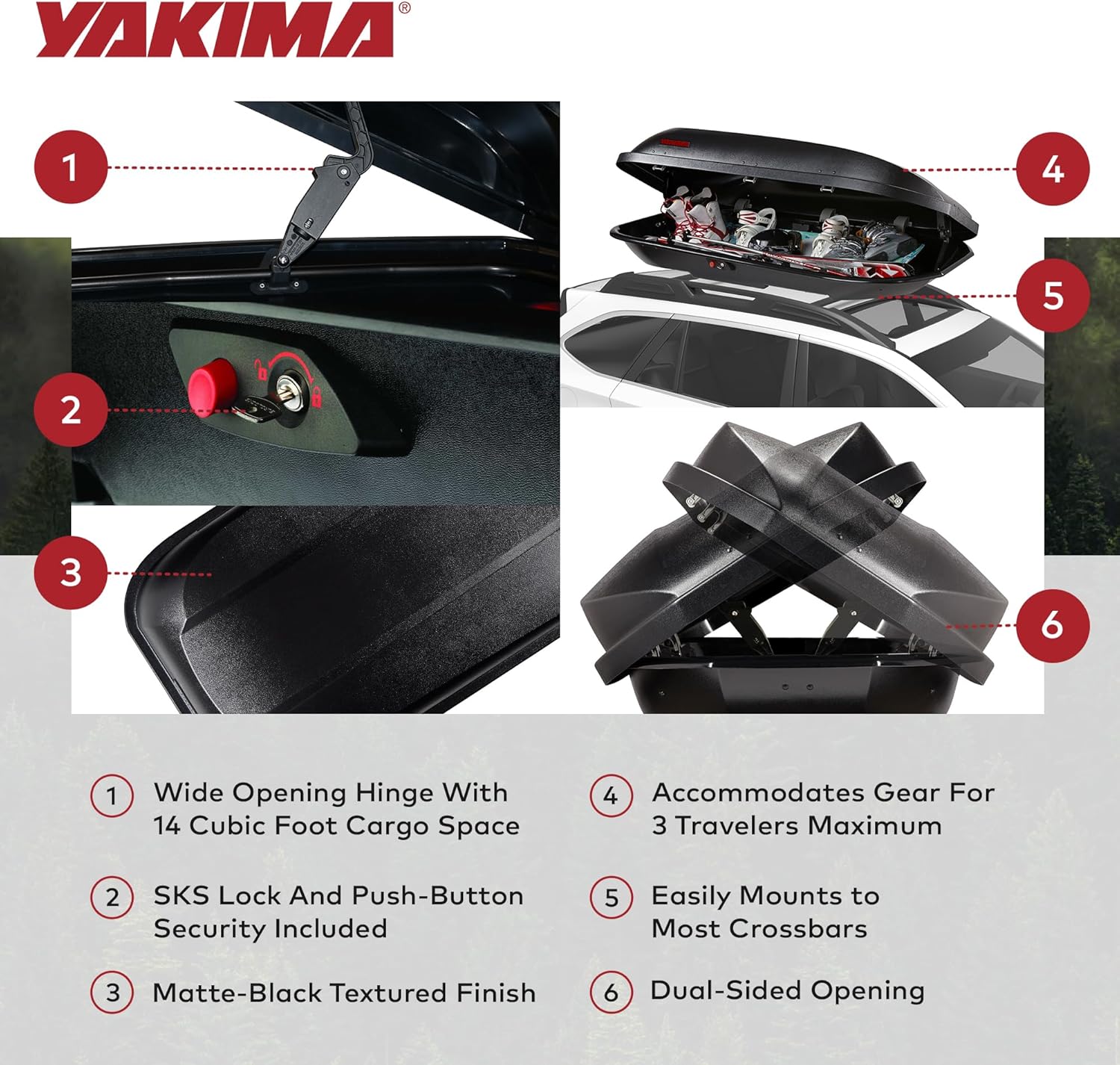 Yakima RocketBox Pro 14 - Premium 14 Cu Ft Roof Cargo Box Carrier with Dual Side Opening & SKS Locks