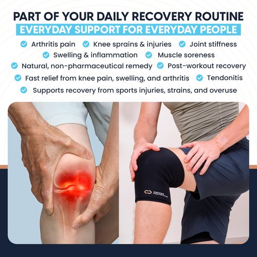 Copper Compression CopperFreeze™ Knee Sleeve Hot & Cold Therapy Support for Pain, Swelling, and Injury Recovery – 360° Copper Infused Relief for Knees and Joints