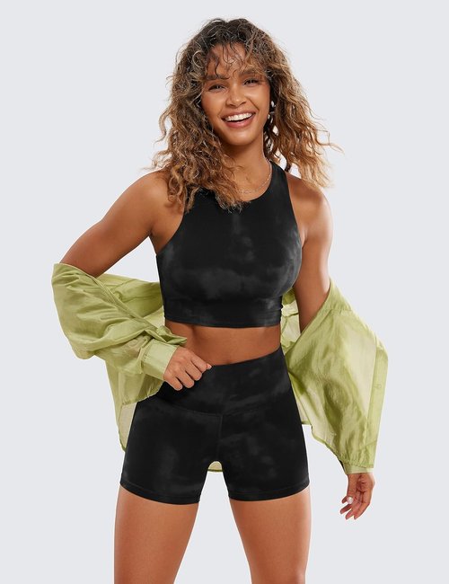CRZ YOGA Biker Shorts - High Waisted Butterluxe Spandex for Women's Workout | 4-Inch Length