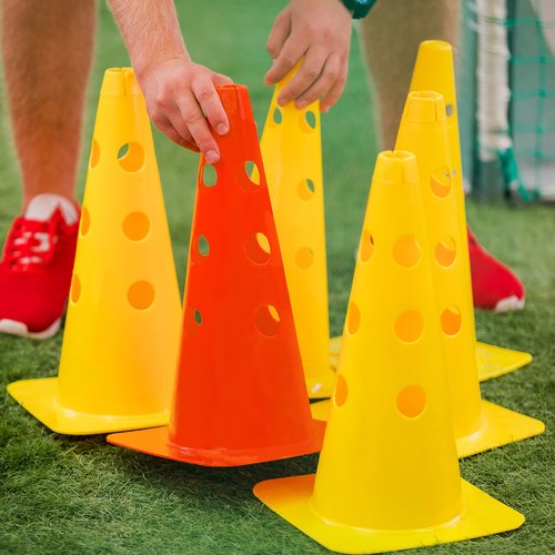 Bramble - Speed Agility Training Hurdles Set with 3 Height Levels, 12 Cones 15" & 6 Training Poles 40", Exercise Jumping Hurdles for Kids, Football Agility Poles, Dog Training Agility Equipment