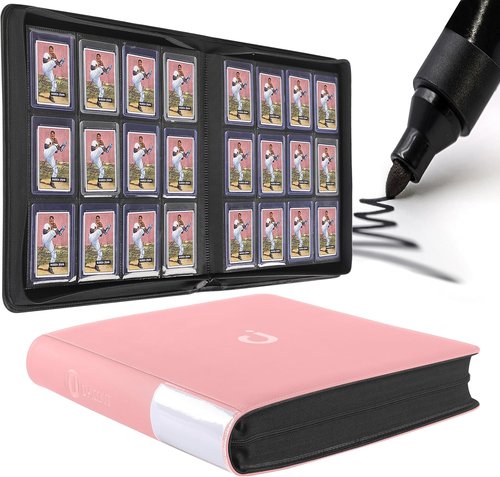 D DACCKIT Top Loader Binder - 12 Pocket Fits 480 Cards | Light Pink for Trading & Sports Cards