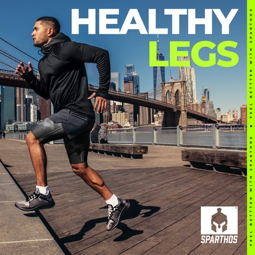 Sparthos Thigh Compression Sleeves (Pair) - Verify Size with Chart Before Ordering – Quad and Hamstring Support – Breathable Upper Leg Sleeves for Men and Women – Anti Slip (XX-Large, Midnight Black)