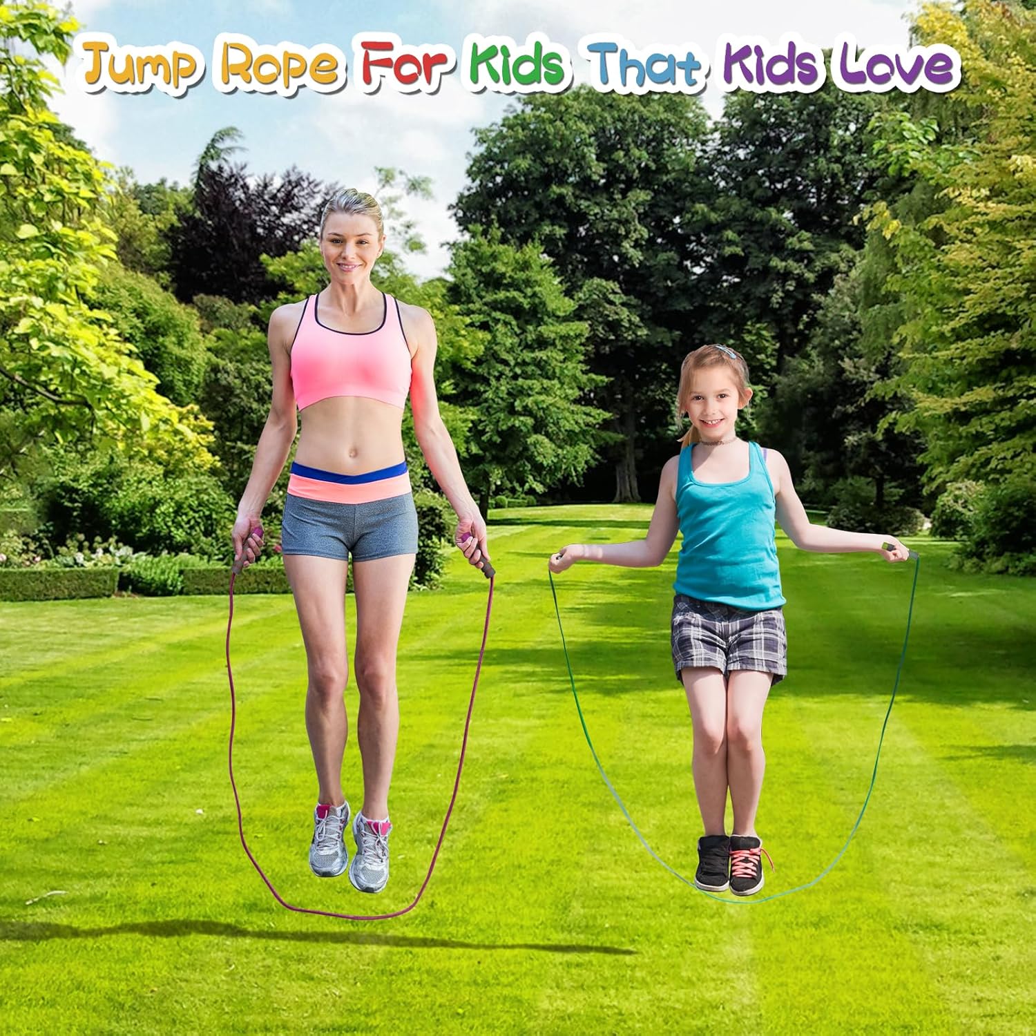 Skiennix Adjustable Jump Rope for Kids | Soft Foam Handles for Comfort | Perfect for Outdoor Fitness