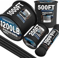 1200 Paracord Rope - 4.4mm Nylon Parachute Cord for Outdoor Camping & DIY Projects | Black 100FT