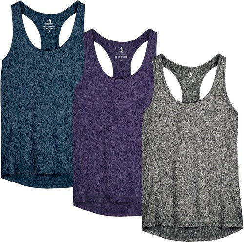 Icyzone Women's Racerback Running Tank Tops - Comfortable Athletic Wear | Pack of 3
