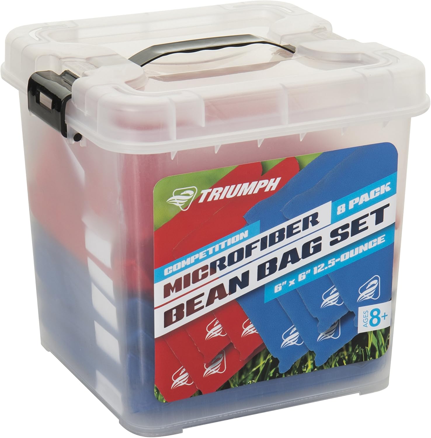 Triumph Sports USA Classic Cornhole Bags - Eight 12.5oz Durable Bags with Convenient Carry Tub