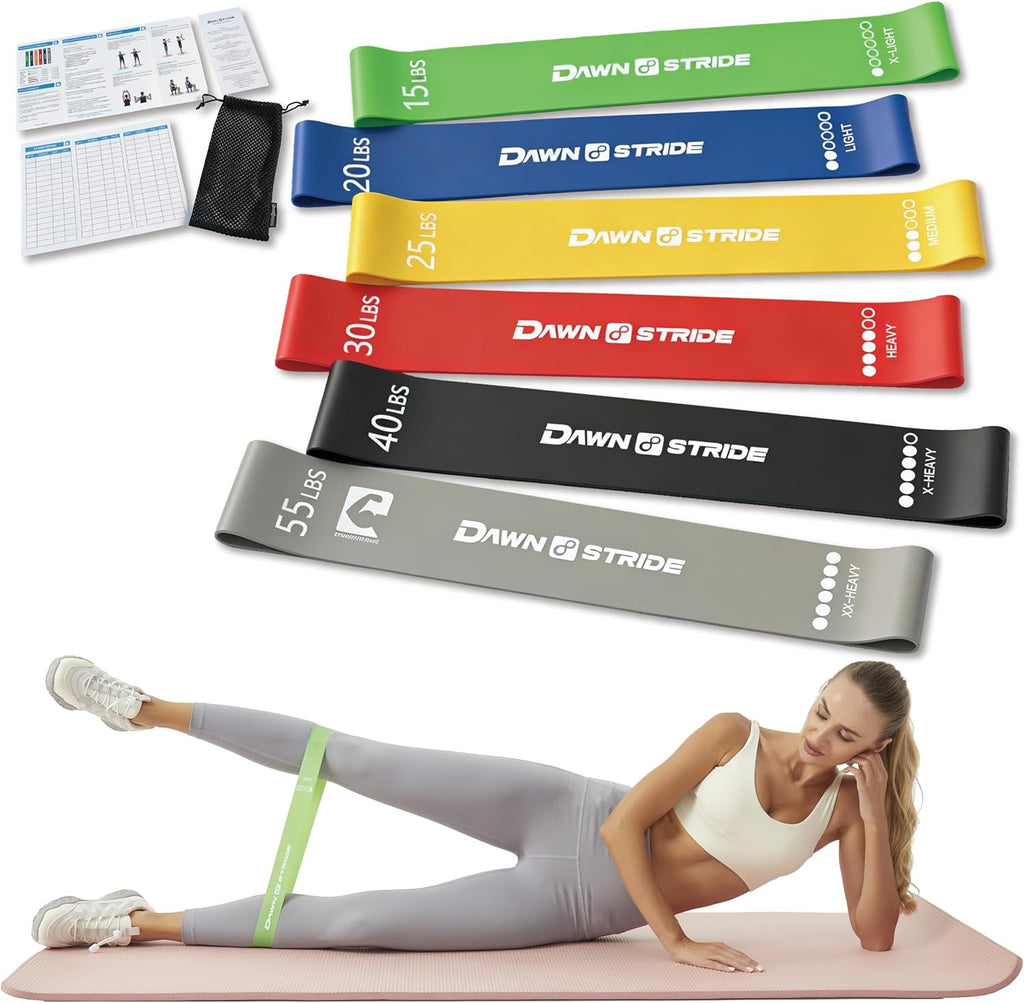 Skiennix 6-Levels Resistance Loop Bands Set - Elastic Workout Bands for Yoga & Strength Training | Includes Guide & Carry Bag