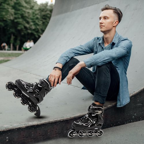 2PM SPORTS Adjustable Flashing Inline Skates - Light-Up Wheels for Kids & Adults | Fun & Colorful
