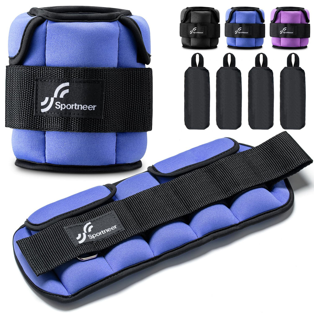 Sportneer Adjustable Ankle Weights for Women and Men：1 Pair 1 2 3 4 6 7 8 10 lbs Upgraded Easily Adjustable Leg Weight, Weighted Wrist Weight Strap for Gym, Fitness, Workout, Walking, Dancing