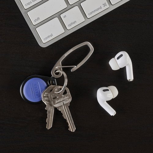 Nite IZE Deep Pocket Key Carabiner, Carabiner Keychain Clips to Pocket - Stainless