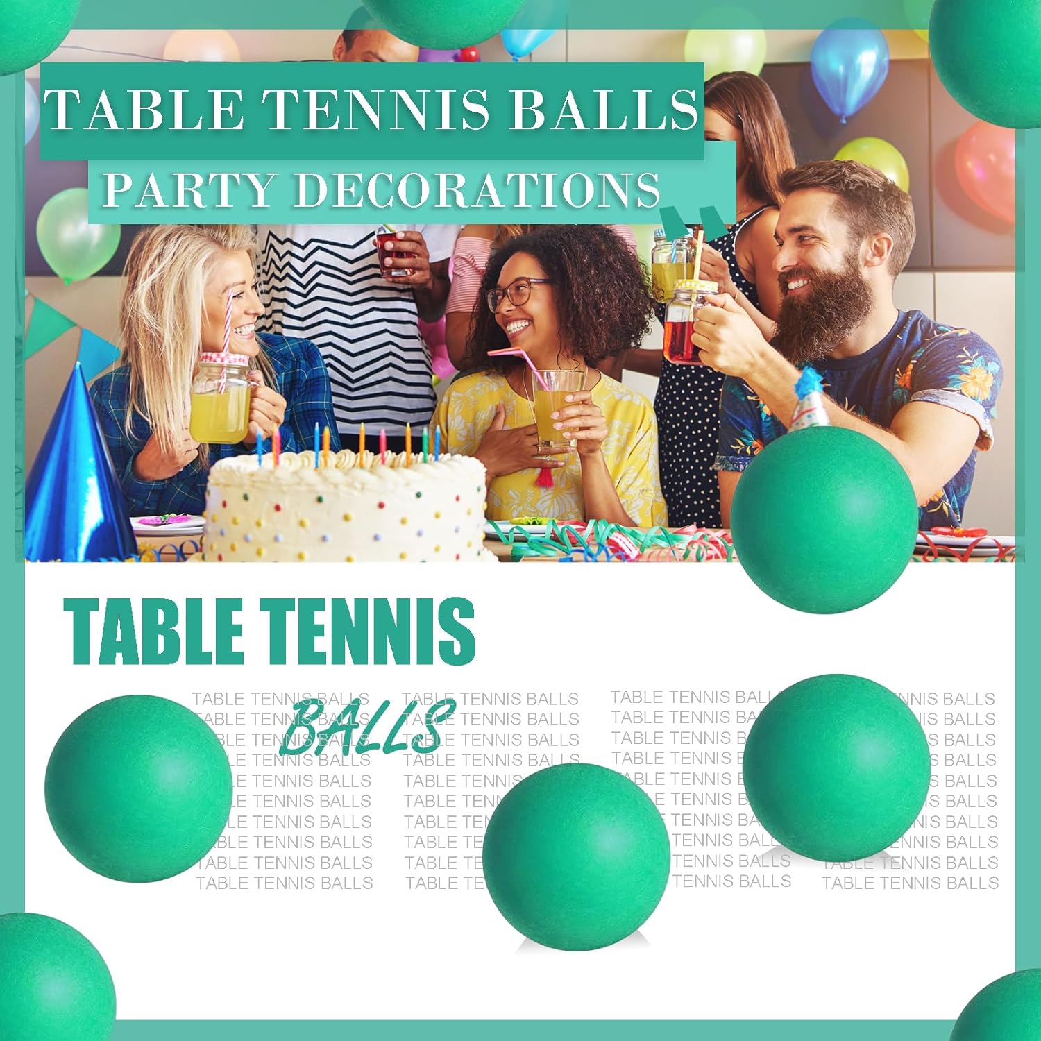 Regine Switzerland Table Tennis Balls - 28 Pcs 40mm Colorful Plastic Balls for Party & Game Fun