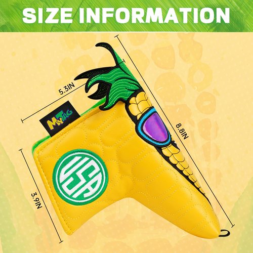 Funny Golf Putter Headcover, Creative Corn Blade Putter Cover Strong Magnetic Golf Club Head Cover