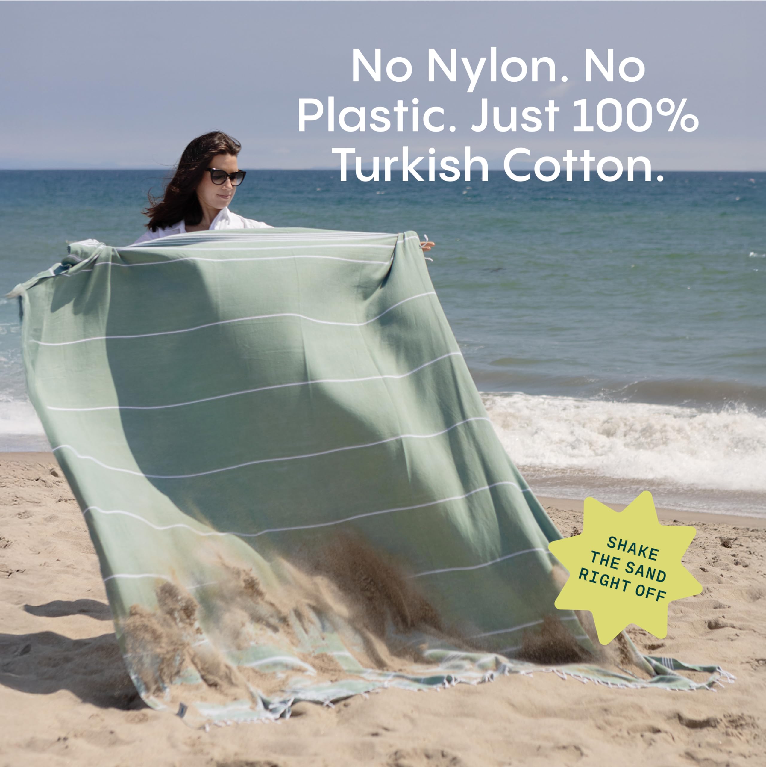 WETCAT Turkish Beach Blanket Sandproof (82"x82") 100% Turkish Cotton, Made in Turkey - Sand Free, Ultra Soft, Extra Large Throw for Picnic – Dark Purple