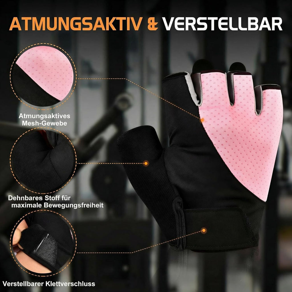 Sunnex Workout Gloves for Women - Breathable Fingerless Weight Lifting Gloves with Non-Slip Silicone Padding | 4 Sizes Available
