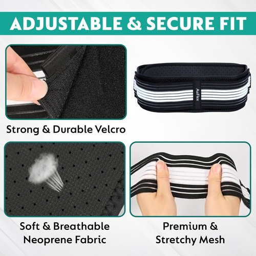 AuFlex Sacroiliac SI Joint Belt for Sciatica Pain Relief – Hip & Pelvic Support Brace for Lower Back Pain – Adjustable Anti Slip SI Belt for Women & Men – Regular Size (30-44 inches)
