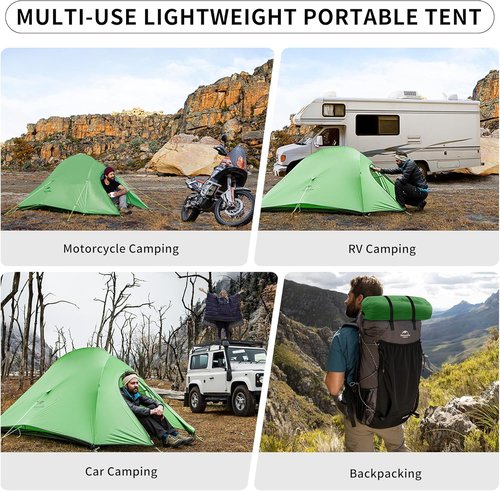 Naturehike Cloud-Up 2 Person Tent - Ultralight Backpacking Tent with Footprint for Camping & Hiking
