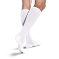 Core-Spun Cushioned 15-20mmHg Mild Graduated Compression Support Knee High Socks (White, Large)