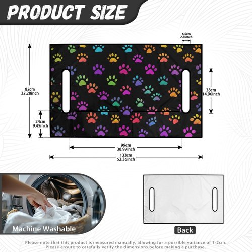 Knextrepoy Dog Paw Print Golf Cart Seat Cover for 2 Seats Summer Golf Cart Rear Seat Cover with 4 Front Pockets Universal Golf Cart Seat Blanket Comfortable and Keeps Warm in Winter