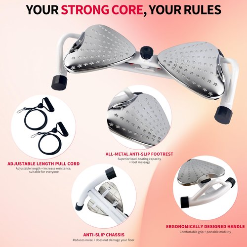 Waist Twister Ab Machine – Ab Twister Board for Exercise, Core & Waist Twisting Fitness Tool, Quiet Twist Exercise Machine with All-Metal Anti-Slip Footrest, 500 lbs Capacity, Home Gym Equipment