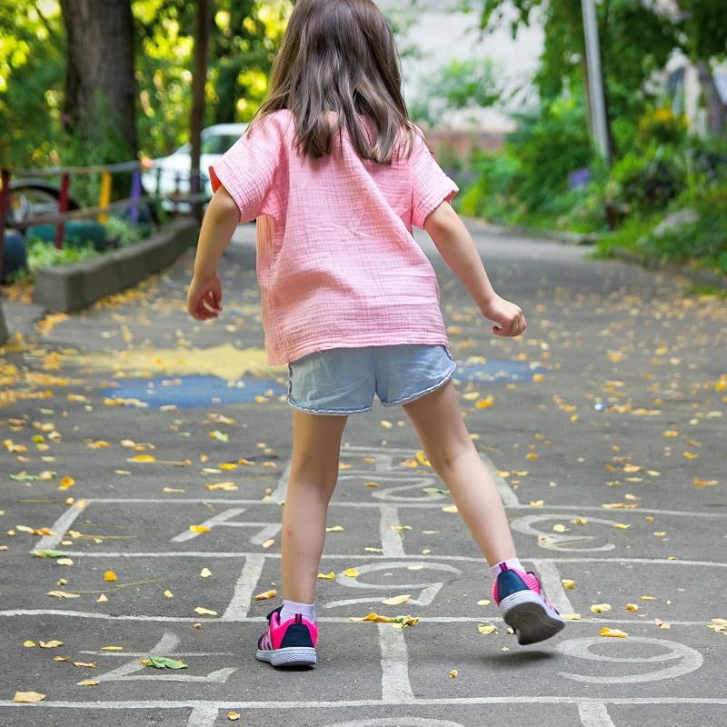 Duufin 12 Pairs Girls Ankle Socks Set, Gray/White/Pink, 6-8 Years