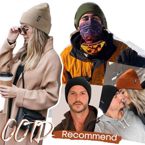 FURTALK 3 Pack Beanie for Men Women Unisex Cuffed Thick Knitted Unisex Winter Hat Skull Cap