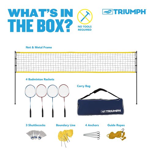 Triumph Competition Badminton Set with Steel Construction