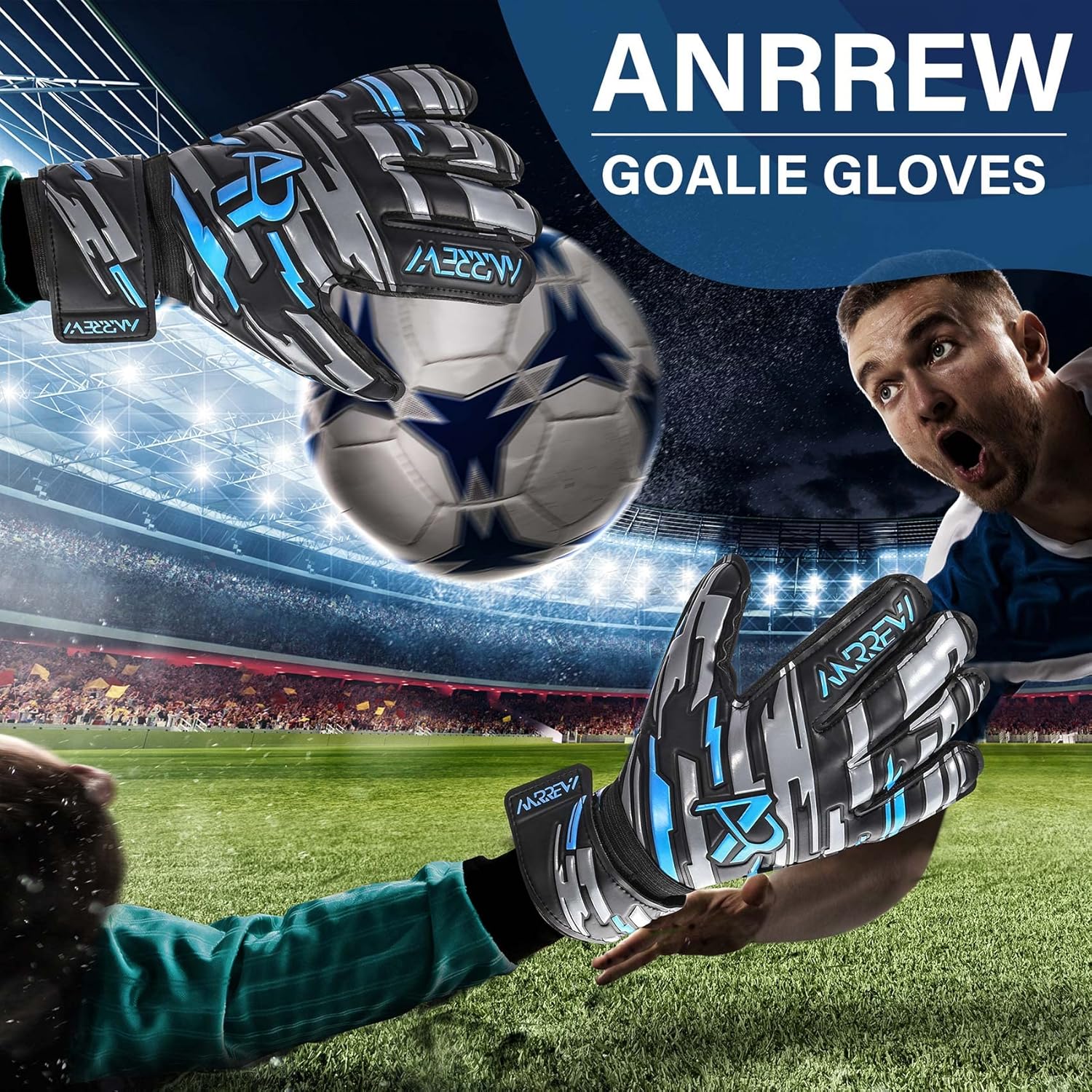 Skiennix Soccer Goalie Gloves - Finger-Save & Double Wrist Protection | Youth, Kids & Adult Sizes
